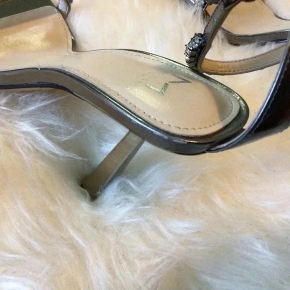 Marc Fisher Sandals Size 5 1/2 M with Rhinestones Ankle Straps Heels Leather - Picture 7 of 7